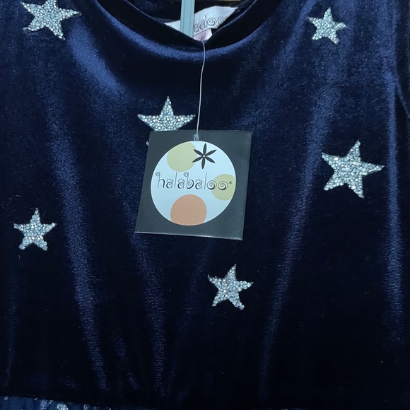 Halabaloo Velvet Little Girls Star Sequin Dress In Navy Size 6X NWT. - Picture 6 of 6